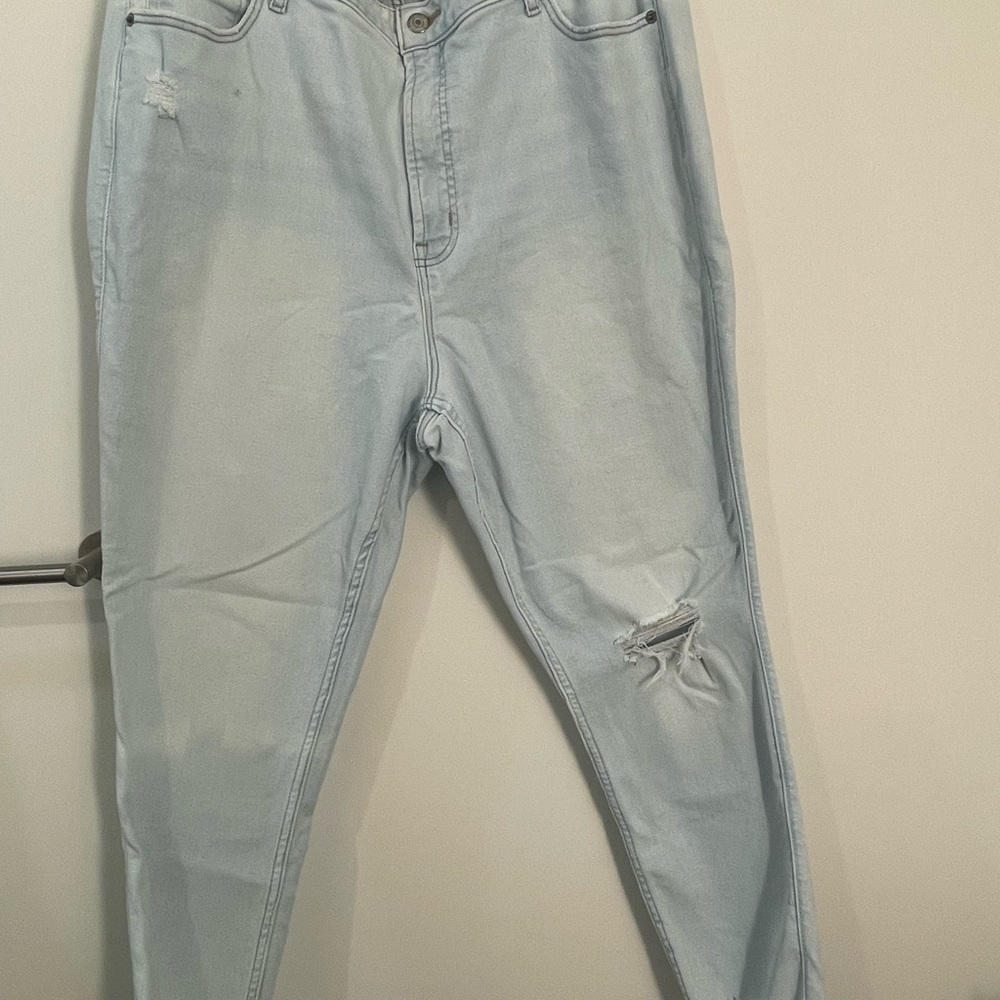 Old Navy High Rise Blue Jeans with Distressed Knee